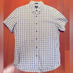 J. Crew Short Sleeve Button down - Checkered Blue